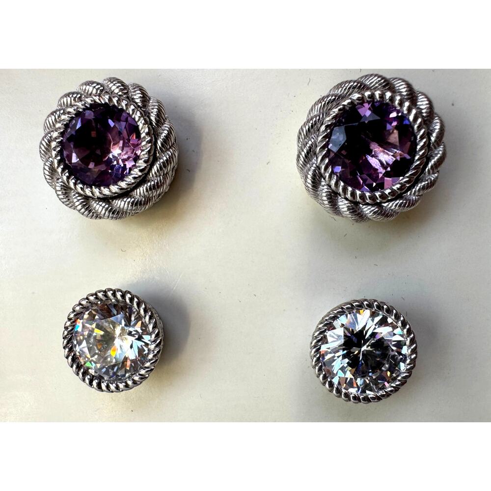 Judith Ripka Sterling Interchangeable Earring Set… - image 3